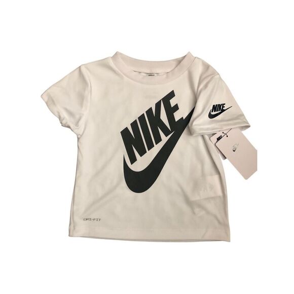 Nike Baby 2pc Dri-fit Tee and Shorts set Size 24M White/ Midnight Navy - Picture 3 of 8